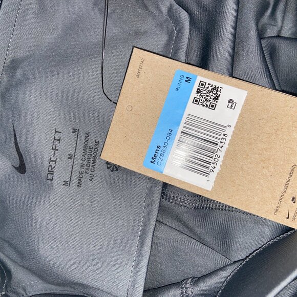 Nike Dri-FIT Challenger Mens Running Tights Smoke Grey Size CZ8830-084 NEW - Picture 13 of 16